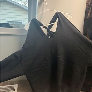 Black Crisscross Back Sweater